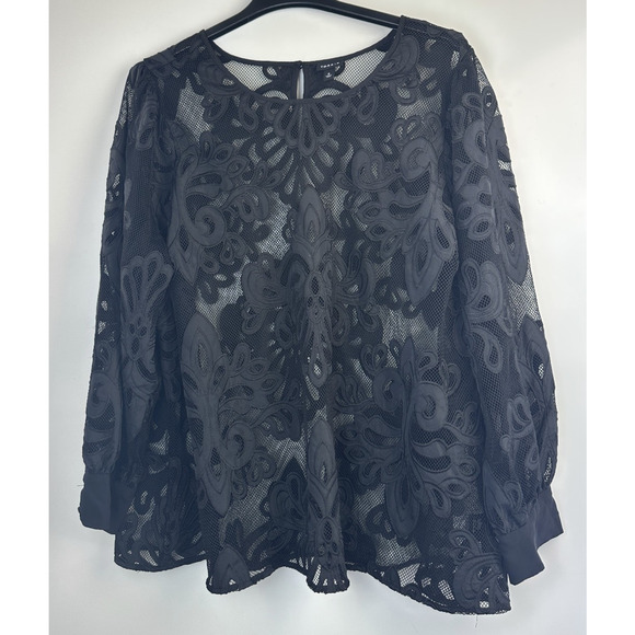 Torrid Mesh Embroidery Long Sleeve Top Plus Size 4 4X Witchy Grunge Whimsigoth - Picture 13 of 14